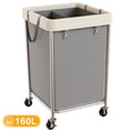 thumbnail image 2 of BGTREND 160L Large Laundry Basket with Wheels, Double Laundry Hamper Rolling, Clothes Hamper Cart for Laundry, Bedroom, Bathroom and Dorm, Gray, 2 of 8