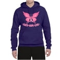 thumbnail image 2 of Wild Bobby, Butterfly Pink Ribbon Faith Hope Love, Breast Cancer Awareness, Unisex Graphic Hoodie Sweatshirt, Purple, Small, 2 of 5