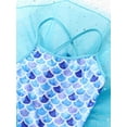 thumbnail image 5 of Sholeno Girls Shiny Fishs Cales Printed Leotard Dress Ballet Dance Dress Mermaid Princess Costume Blue Fish Scales 5, 5 of 7
