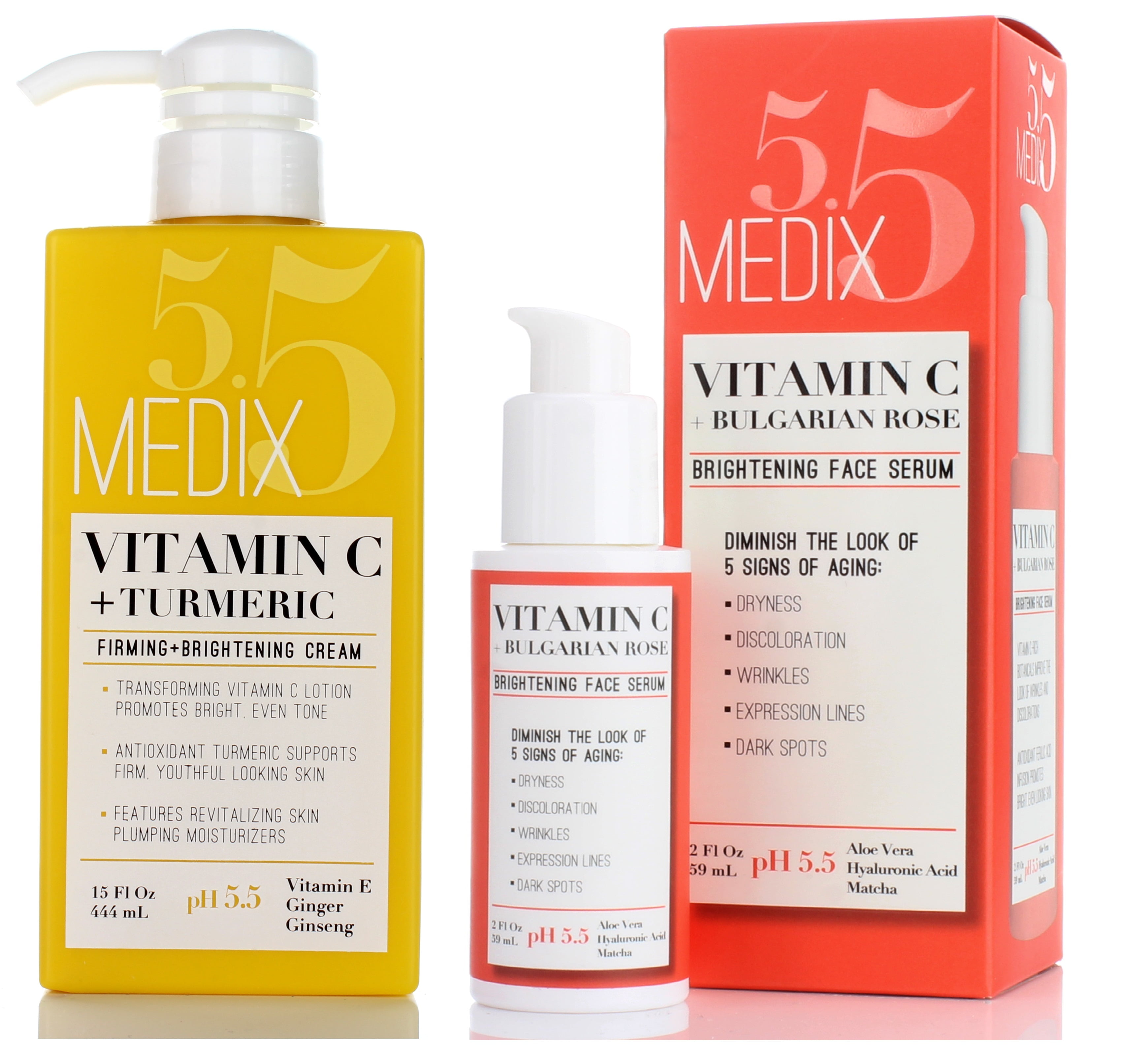 Medix 5.5 Vitamin C Cream & Vitamin C Serum Two Piece Set. AntiAging