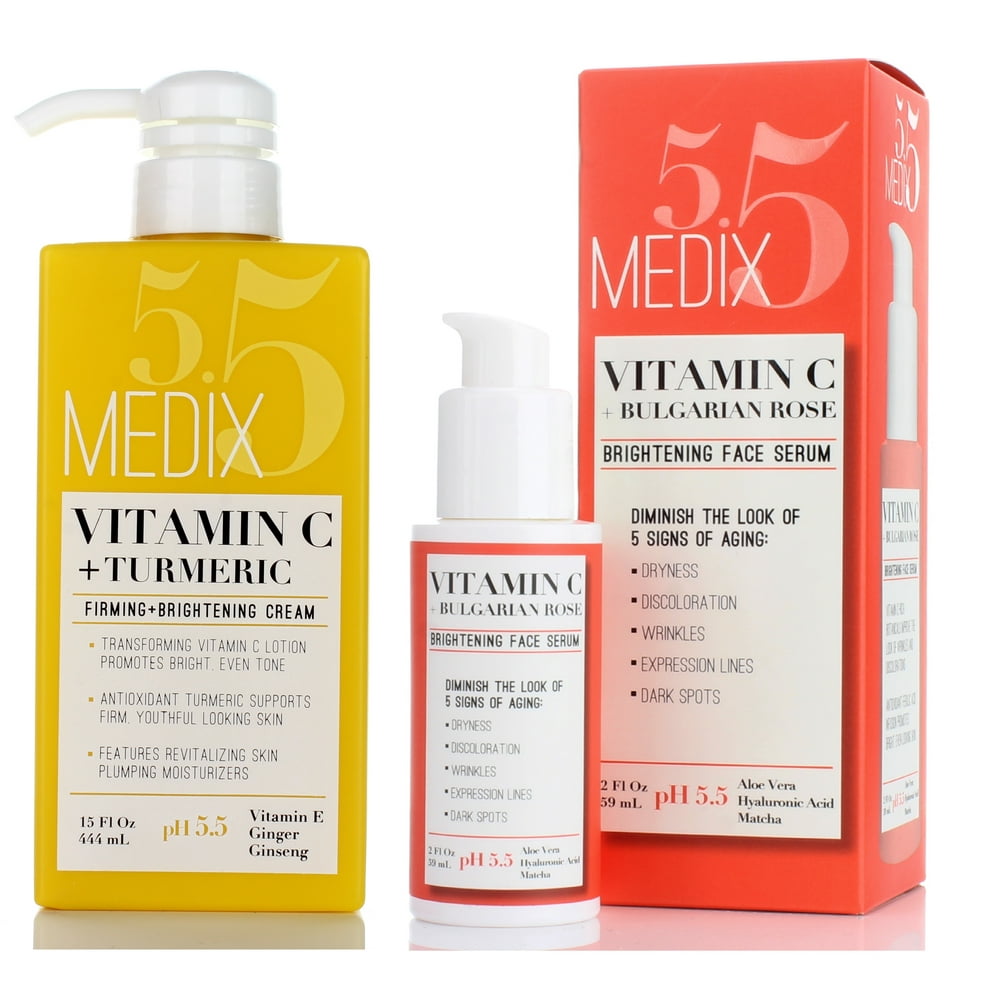 Medix 5.5 Vitamin C Cream & Vitamin C Serum Two Piece Set. AntiAging