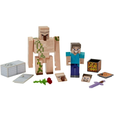 Minecraft Comic Maker Steve and Iron Golem Figure (Minecraft Best Iron Level)