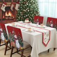 thumbnail image 4 of Christmas Snowman Chair Covers Set of 4 Pine Trees Xmas Box Deer Winter Red Snow Chair Back Covers Stretch Removable Washable Slipcovers Protector for Dining Room Kitchen Party Decor, 4 of 5