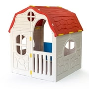 Ram Quality Products Kid's Cottage Maison de jeu d'extérieur en plastique pliable pour tout-petits
