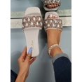 thumbnail image 1 of Women's Flat Sandals With Rhinestone, Summer Fashionable Slip-Ons, Elegant And Comfortable Open Toe Mules, Great For Traveling, Black, 1 of 4