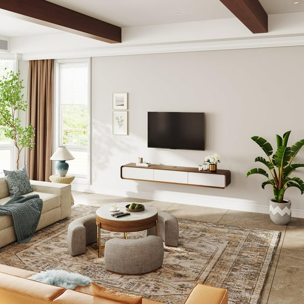 POVISON Fully-Assembled Modern Floating TV Stand,79