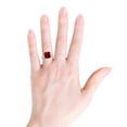 thumbnail image 4 of ANGARA Lab Grown Square Cut Ruby Solitaire Ring with Milgrain Detailing for Women in 14K White Gold (Size-10mm) | July Birthstone Jewelry for Her | Lab-Grown Ruby Engagement Rings, 4 of 8