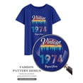 thumbnail image 5 of SLADYGLO Women Crew Neck Short Sleeve Vintage 1974 Original Parts Print T-Shirt, 5 of 7