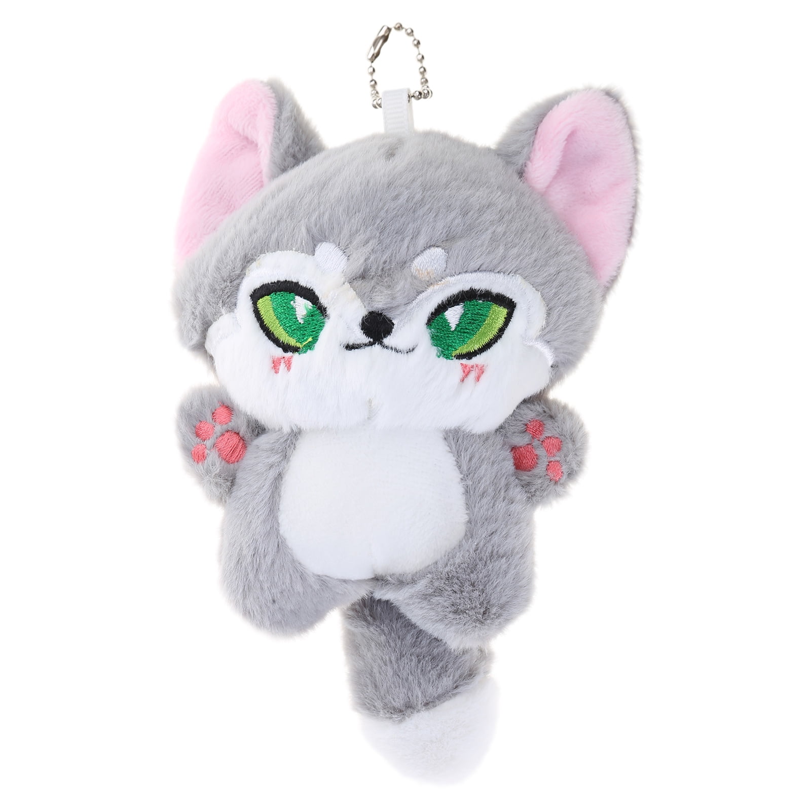 Wonder Nation Blue Fox Pouch Key Ring, Plush Fabric Zippered Bag