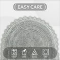 thumbnail image 3 of Better Trends 17" x 24" Oval Shape Bath Mat 100% Cotton Bathroom Rug Water Absorbent Bath Rug Machine Washable (Gray) Lilly Crochet Collection, 3 of 6