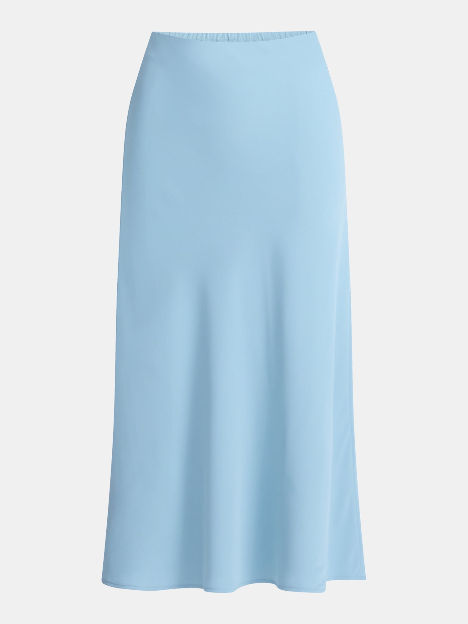 Time and Tru Women's Midi Pull On Slip Skirt, Sizes XS-XXXL