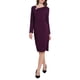 thumbnail image 1 of VESTIDO FORMAL DE MUJER INSPIRE CHIC CON CUELLO ASIMÉTRICO Y MANGA LARGA, VESTIDO ELÁSTICO MIDI XL PÚRPURA OSCURO, 1 of 5
