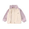 thumbnail image 4 of Kids Thick Warm Fuzzy Fleece Coat, Boys & Girls Fleece Lined Outerwear with Mock Neck, 2025 Fashion Basic Long Sleeve Jacket for Fall and Winter Season Light Violet, 4 of 4