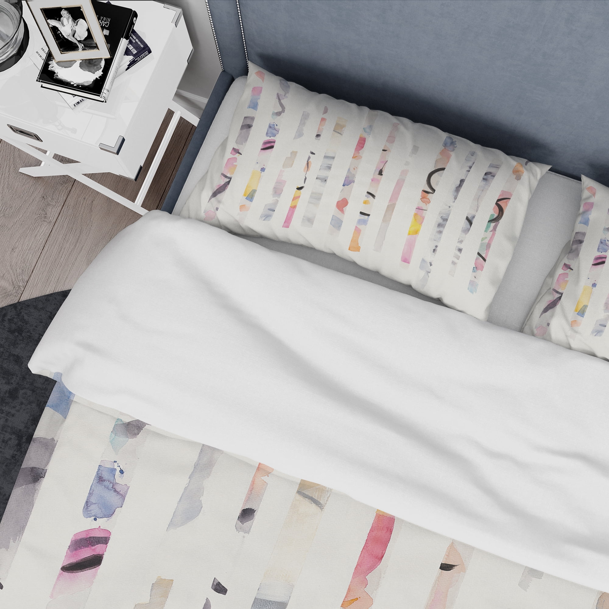 Designart 'Multi-Color Geometric Bars' Geometric Duvet Cover Set