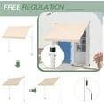 thumbnail image 4 of AECOJOY Manual Retractable Awning, 118" Non-Screw Outdoor Patio Awning, Adjustable Pergola Sun Shade Cover with UV Protection, Ideal Outdoor Canopy for Window or Door, Beige, 4 of 7