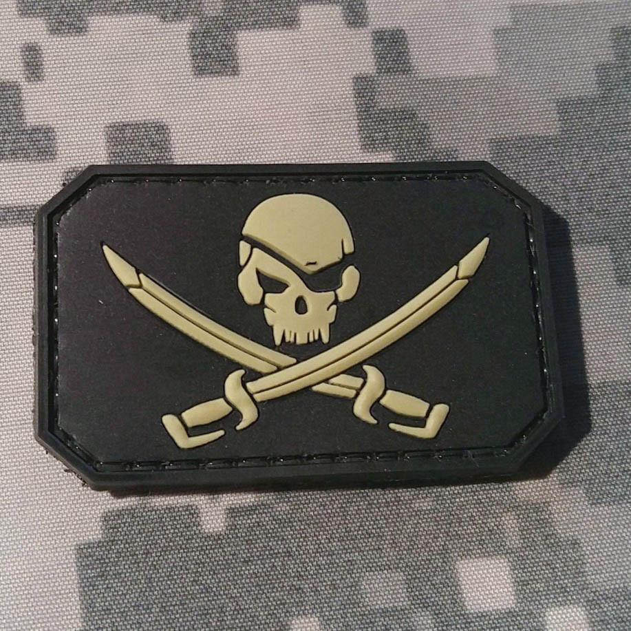 Jolly Roger Skull and Sword PVC Morale Patch, Velcro Morale Patch by ...