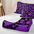 thumbnail image 4 of jejeloiu Purple Cattle Print Quilt King Kids,Fashion Cow Pattern King Coverlet Set For Girls,3 Pieces, 4 of 7