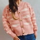 thumbnail image 1 of Puntoco Moda Mujer Casual Irregular Raya Contraste Color Solo Pecho Cuello Recortado Rebeca Suéter Chaqueta Liquidación Puntoco Puntoco-1478, 1 of 6
