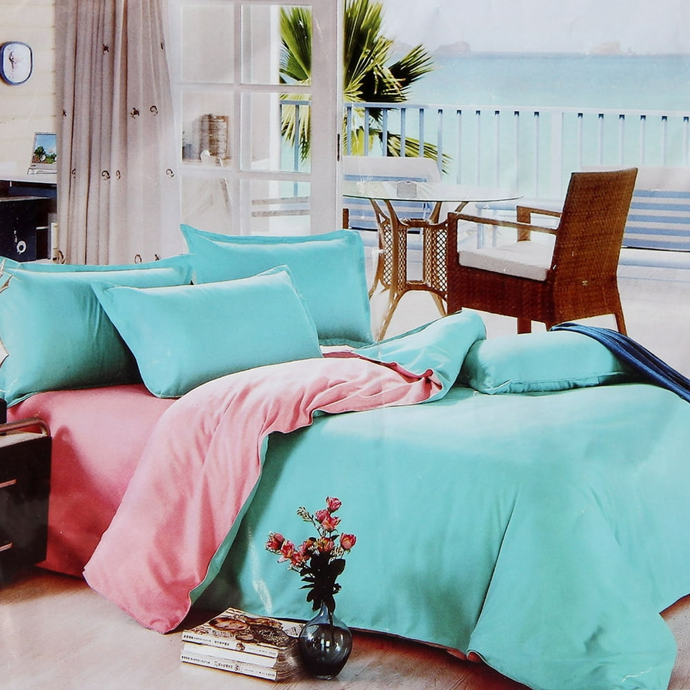 (Quilt Cover150x 230 cm)4pcs Duvet Cover Set Multicolor Bed Sheet