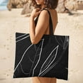 thumbnail image 5 of Black And White Ink Flower Picnic Blanket Waterproof Outdoor Beach Blanket Hand-held Pad Suitable for Travel, Camping, Beach, Family Gatherings, 5 of 8