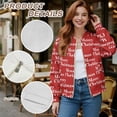 thumbnail image 6 of COEQINE Women's Zip Up Bomber Jacket Cropped Relaxed Fit Bomber Outfits with Pockets, Fashion Moto Biker Coats Varsity Jackets Shackets Warm Winter Coats, XX-Large, Merry Christmas Red, 6 of 7