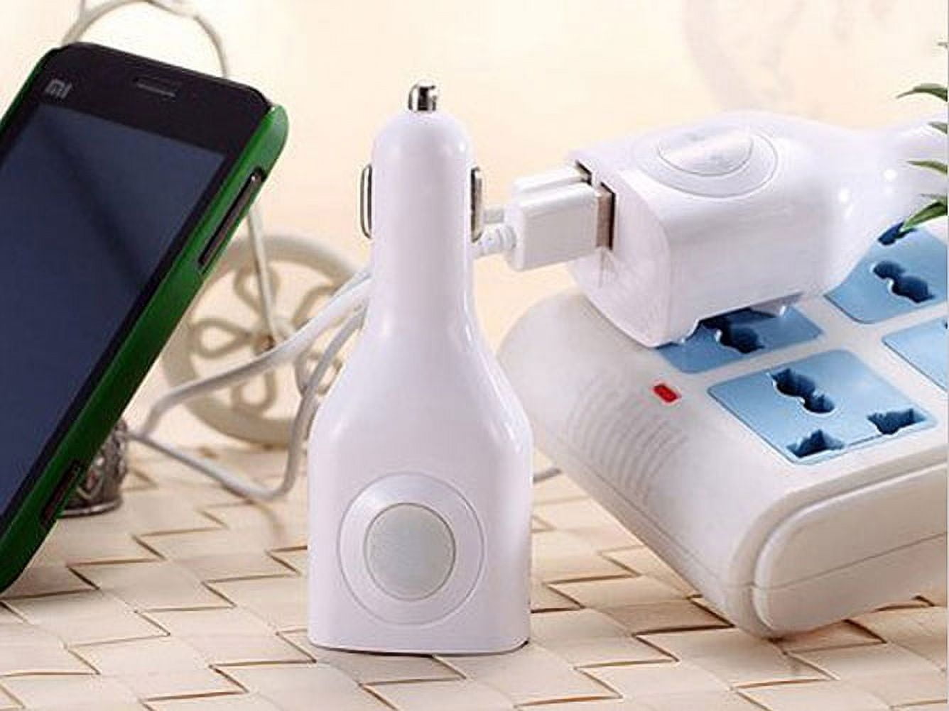 2-in-1 Car Home Charger for Nokia G50/G10/G20 - Coiled USB Cable Micro-USB to USB-C Adapter Charger Cord Power Wire Folding Prongs White for Nokia G50/G10/G20