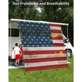 thumbnail image 3 of 4th of July RV Awning Sun Shade Screen 9'X7' American Flag Mesh Sunscreen Patriotic Stars Red White and Blue Awning Shade Screen with Zipper UV Blocker Completed Kits for RV Motorhome Camper, 3 of 7