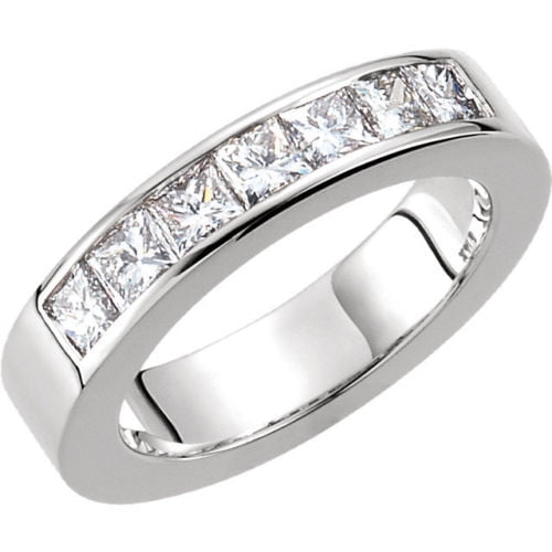 0.71ct Princess Cut Diamond Anniversary Wedding Band, Size 6, Channel Set, 1 10ct each, Platinum by