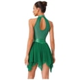 thumbnail image 2 of Xnihocha Women Contemporary Lyrical Dance Dress Halter Neck Sequins Leotard Mesh Tulle Dress Dancewear Green L, 2 of 5