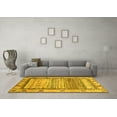 thumbnail image 3 of Ahgly Company Machine Washable Indoor Round Abstract Yellow Modern Area Rugs, 8' Round, 3 of 4