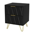 thumbnail image 3 of Topcobe Modern Nightstand with 2 Drawers, Wooden Bedside Table for Bedroom Living Room, Black, 3 of 7