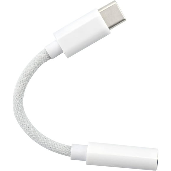 USB C to 3.5 mm Headphone Jack Adapter, Type C to Aux Audio Braided Cable Connector Adaptor Compatible with iPhone 15/16 Series, Samsung Galaxy S24 S23 S22 21Ultra, iPad Pro, MacBook