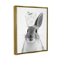 thumbnail image 3 of Stupell Industries Rabbit & Toilet Paper Bathroom Animals & Insects Painting Gold Floater Framed Art Print Wall Art, 3 of 6