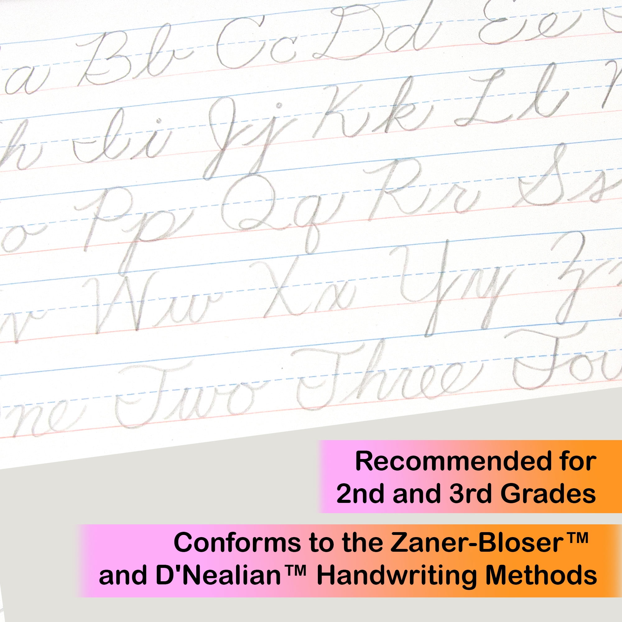 BAZIC Cursive Writing Pad 50 Sheet 10.5"x8" Handwriting Workbook, 48-Pack