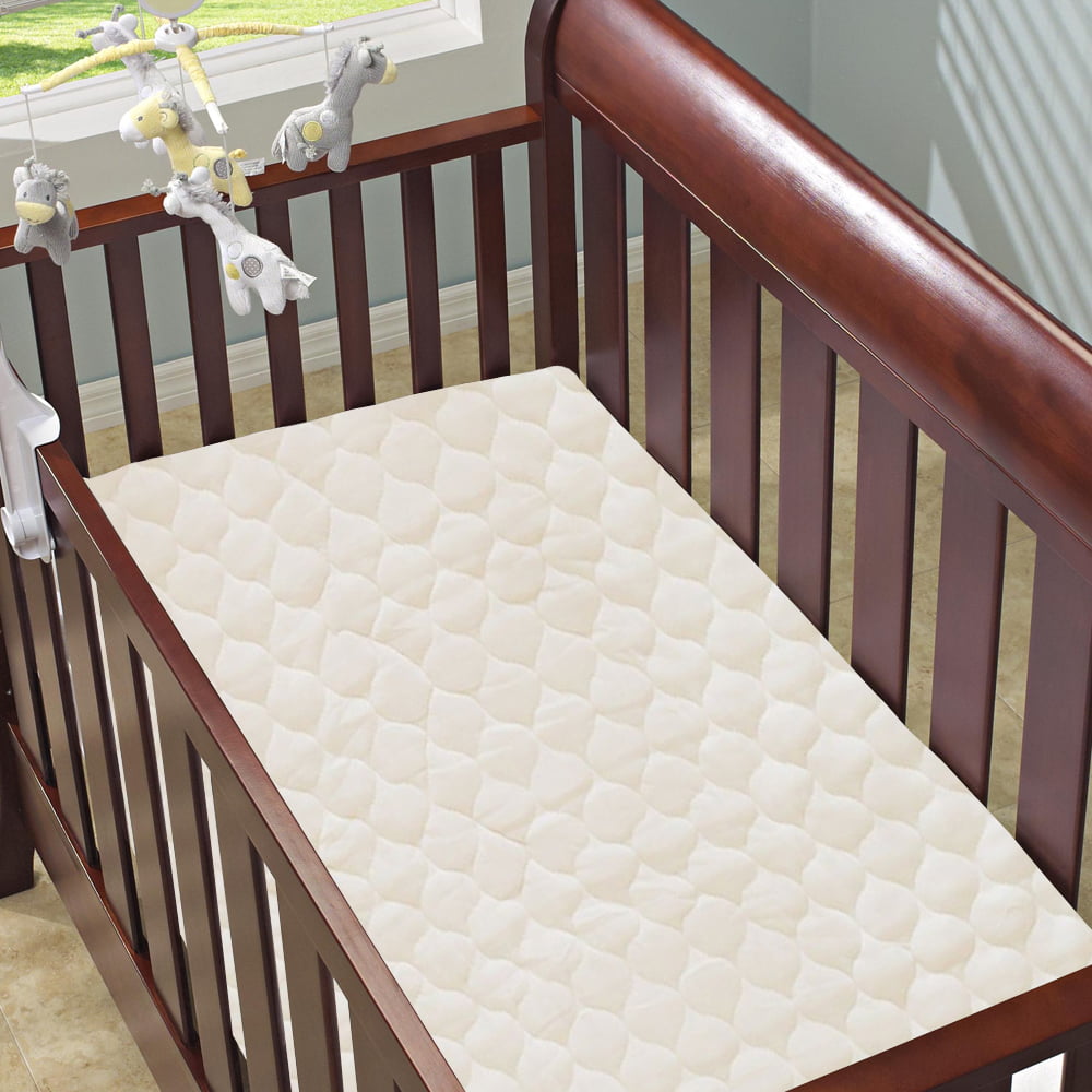 Bellrose Kids Organic Cotton Quilted Crib & Toddler Bed Mattress Pad Cover 28x52