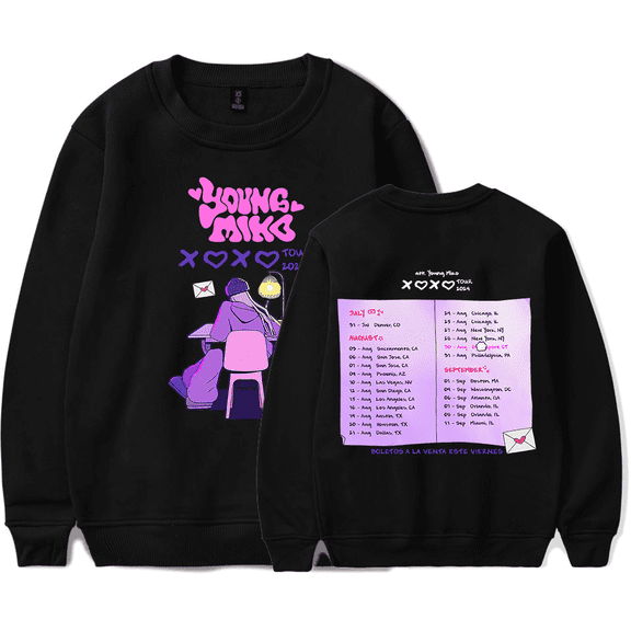 Young Miko Merch Xoxo Tour 2024 Sweatshirt Men Women Fashion Hoodie Unisex Men Women Rapper Summer Long Sleeve Hoodies Casual Streetwear