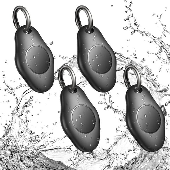 4 Pack Holder Compatible with Air tag, IPX7 Waterproof Case Compatible with AirTag, Anti-Scratch Case Key Chain for Air Tags, Accessories for GPS Item Finder Tracker, Black
