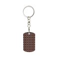 thumbnail image 2 of Uemuo Brown Gold Grid Pattern Rectangular Metal Keychain - Durable, Stylish, and Personalized Key Ring for Men and Women,Engraved Keychain,Gift Slim Sturdy Keychain, 2 of 7