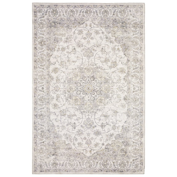 Moretti String Area Rug MYP01 Beige Faded Bulbs 5' x 7' Rectangle