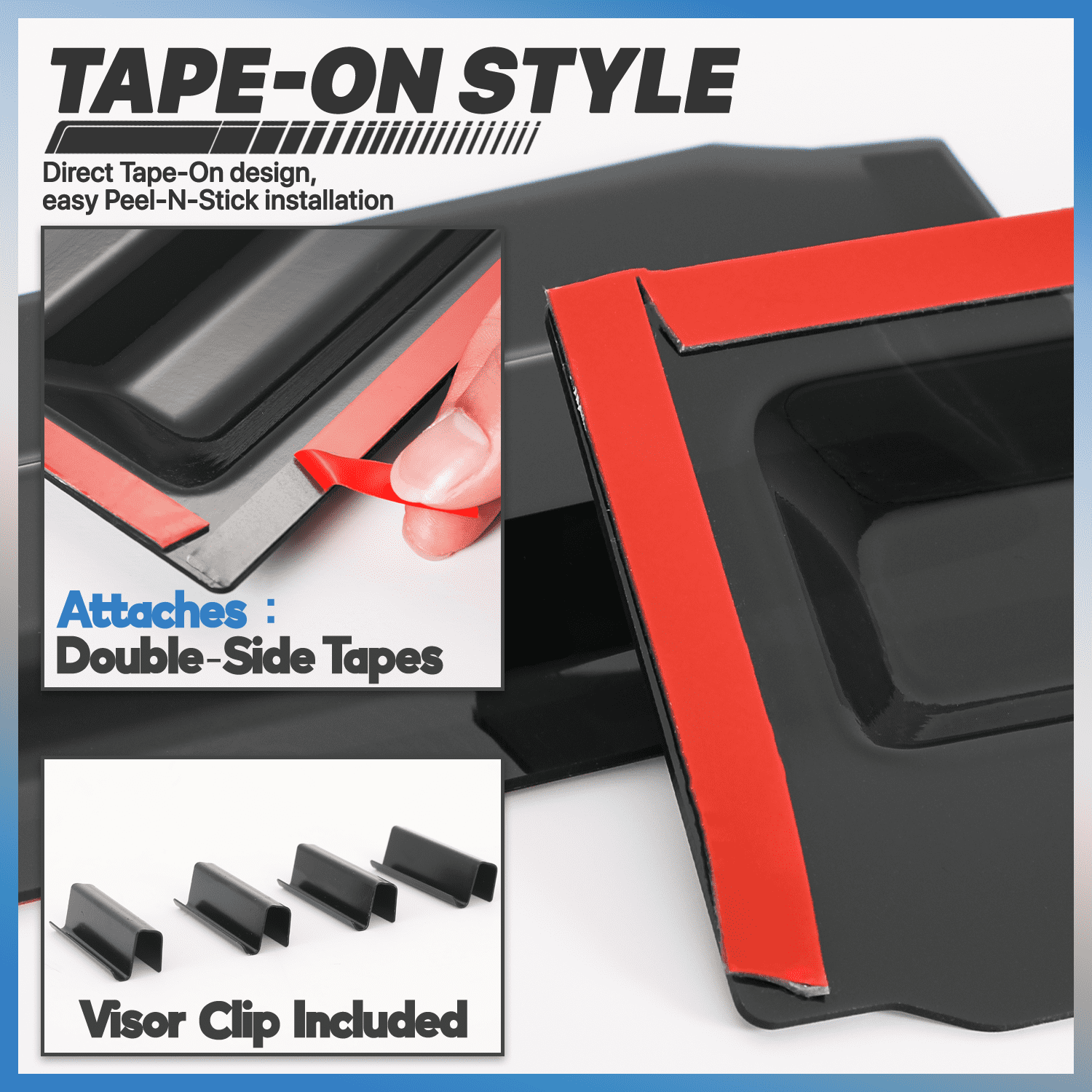 M-AUTO 4 Pieces In-Channel Window Visor Sun Guard Vent Wind Deflector for 92-99 Cheyv Gmc C1500
