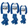 thumbnail image 2 of LuLiaMenton Christmas Pajamas, We Are Family Print, Blue Plaid Matching PJs, Plus Sizes, Men 3XL, 2 of 6
