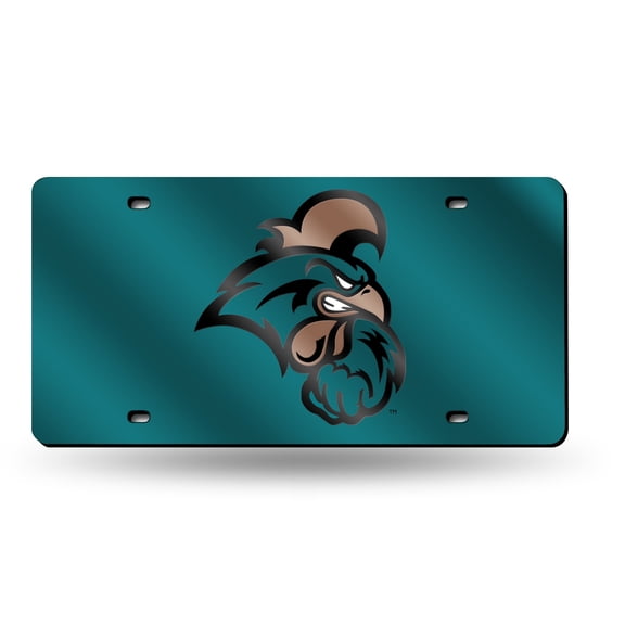 Coastal Carolina NCAA Chanticleers Teal Mirror Look Acrylic License Plate Laser Tag