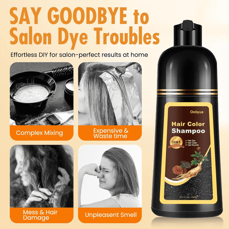 Onilyua, Light Brown Hair Dye Shampoo, 3 in 1, Long-lasting Onilyua, Light Brown Hair Dye Shampoo, 3 in 1, Long-lasting