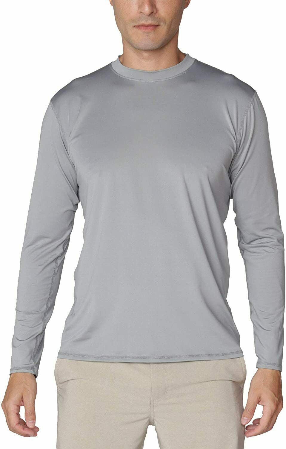 Mens UPF 50 UV Sun Protection Performance Long Sleeve T-Shirt Workout Quick Dry Rashguard 