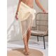 thumbnail image 4 of Pareos de Playa Bohemios para Mujer, Pareos de Transparente para Bikini, Faldas para Trajes de Baño. Albaricoque Talla Única, 4 of 8