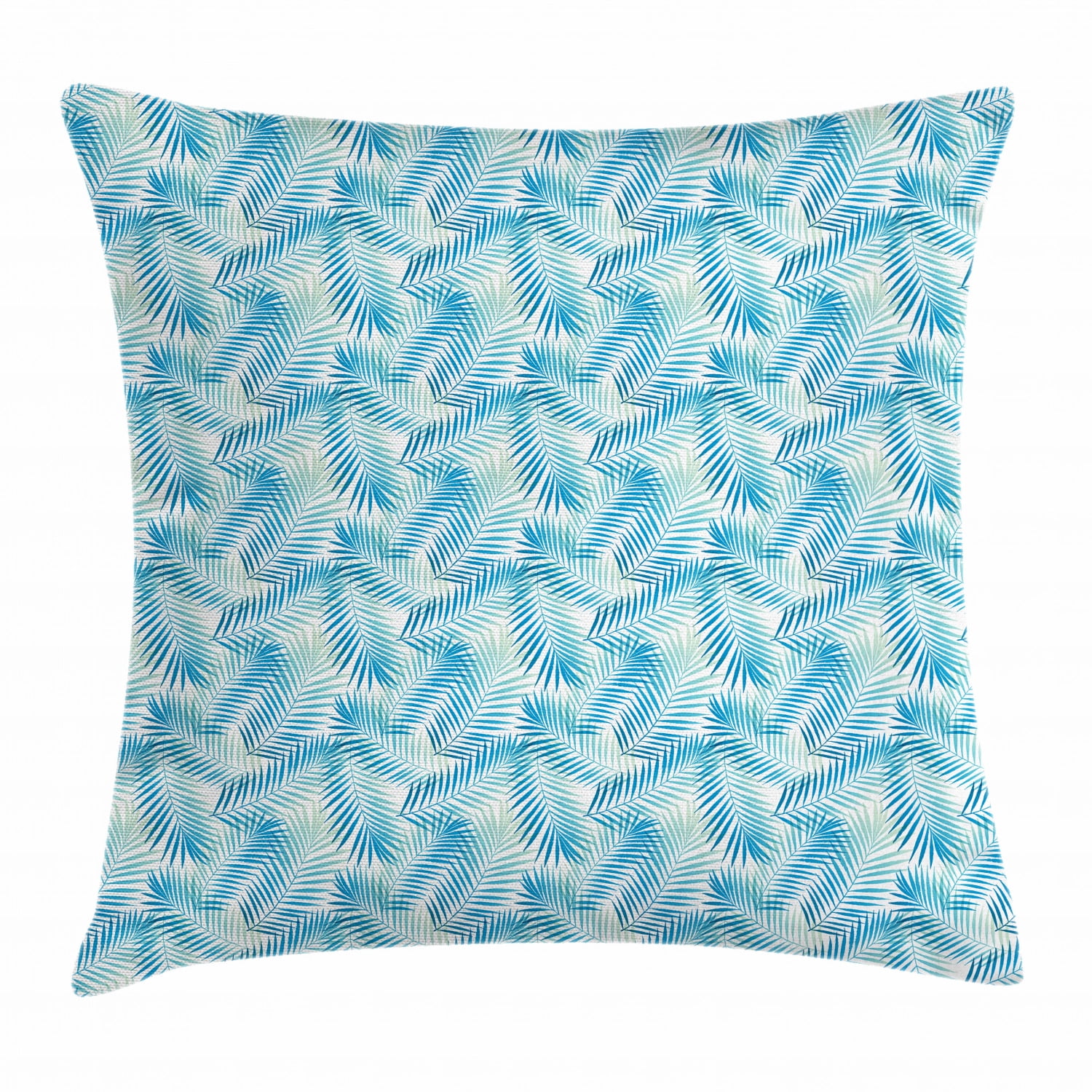 Jungle Throw Pillow Cushion Cover, Miami Forest Palm Tree Leaves in