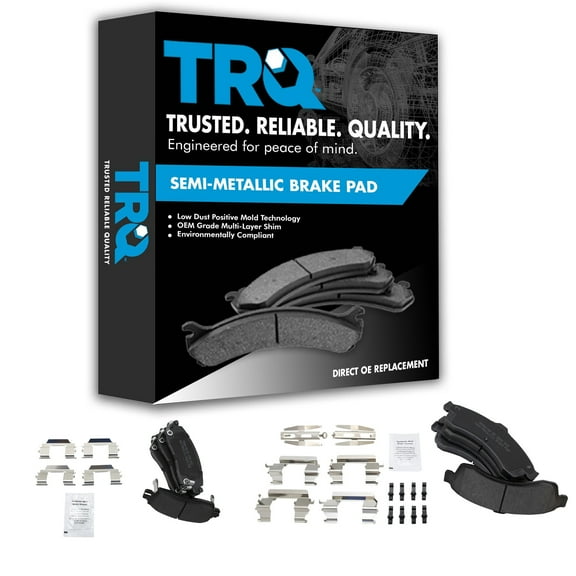 TRQ Premium Posi Semi Metallic Brake Pad Front & Rear Kit for GM SUV Truck BFA12935