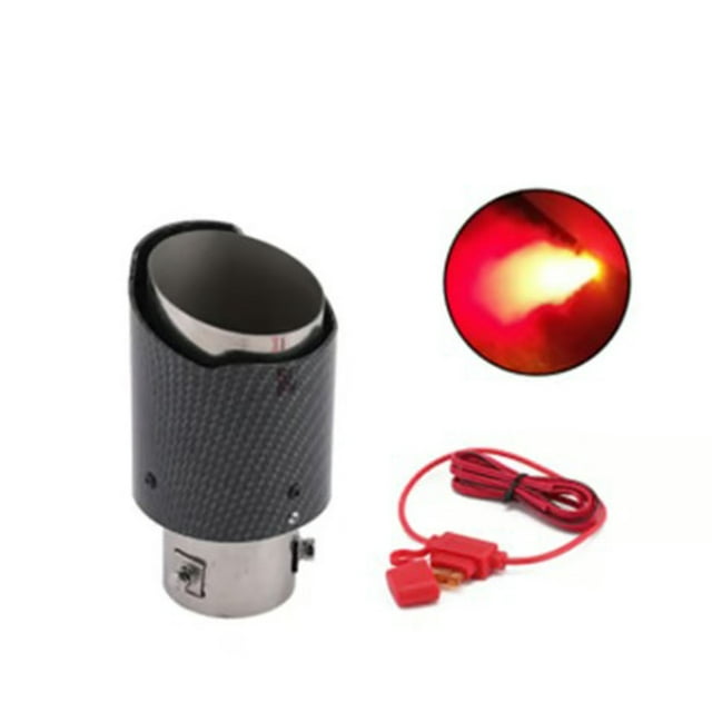 Car LED Exhaust Tip Light,Stainless Steel Exhaust Pipe,Flame Effect,High-Intensity LED,Auto Exhaust Decor,Stylish Chrome,Universal Fit,Vehicle Enhancement,Perfect for Cars,SUVs,Tru