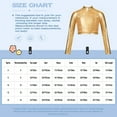 thumbnail image 6 of ZDHoor Kids Girls Long Sleeves Glossy Dance Crop Top Metallic Workout Gymnastics Tops Gold-A 10, 6 of 6