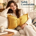 thumbnail image 5 of Eolstice Bow Pillow, Boho Decorative Throw Pillow, Vintage Texture Sofa Pillow for Bed Sofa Living Room Bedroom Home Car Decor,Yellow, 5 of 7
